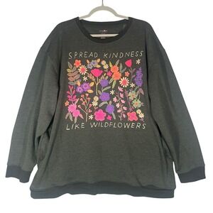 Natural Life Spread Kindness Like Wildflowers Sweatshirt Sz XXL Pullover Pockets